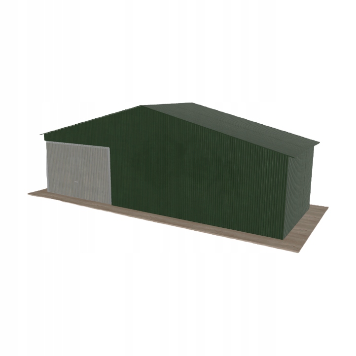 Plechová garáž 8.5 x 3 m jednopolohová, dvouspádová, zelená