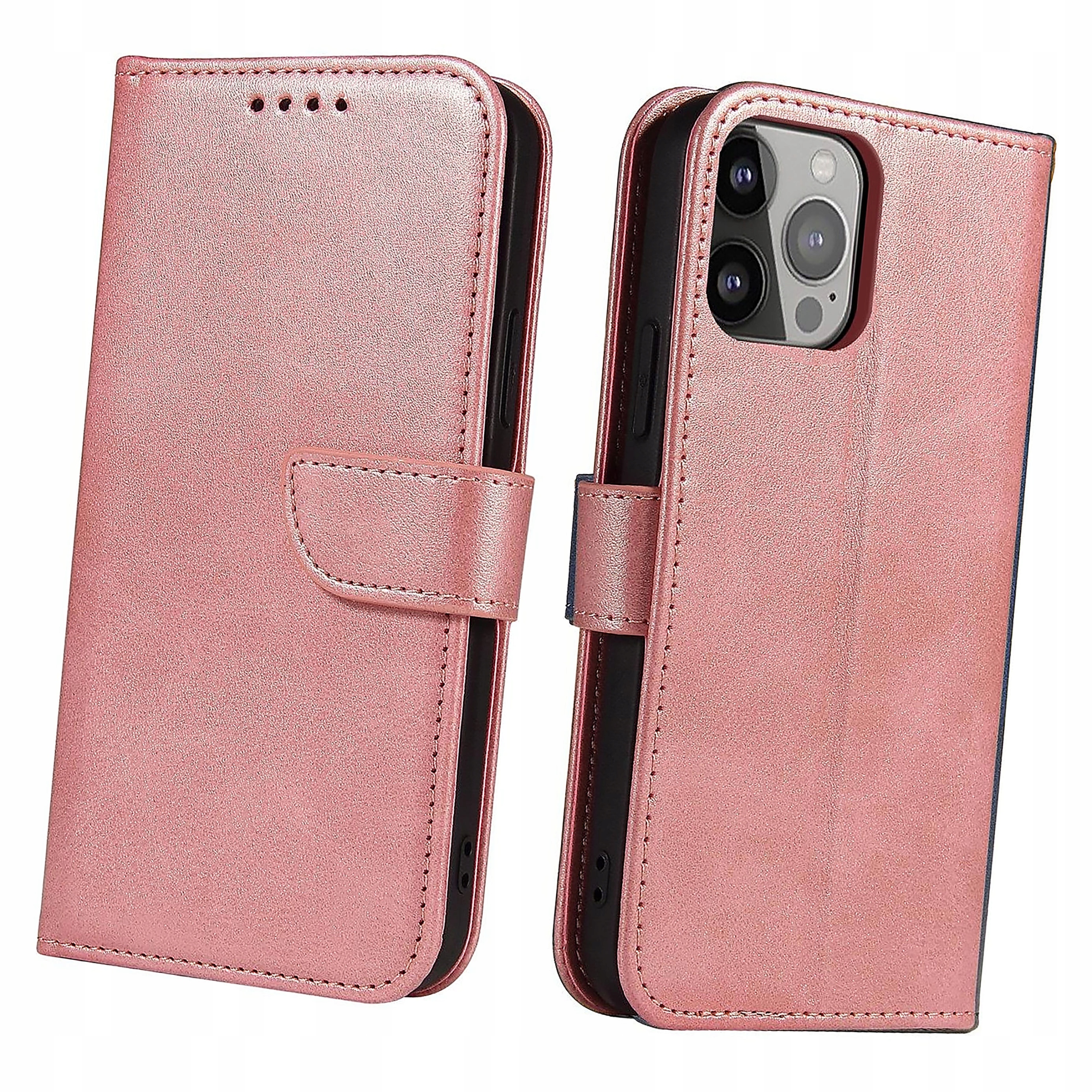 Etui portfel z klapką podstawką do iPhone 15 Plus Magnet Case różowe
