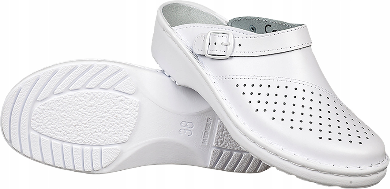 Medibut Dámské Pantofle Kůže Bílé 09L velikost 41