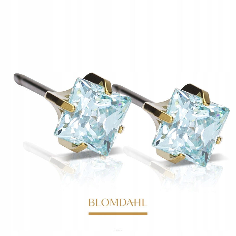 Blomdahl Náušnice Hypoalergenní Tiffany Edge Aquamarine 5 mm