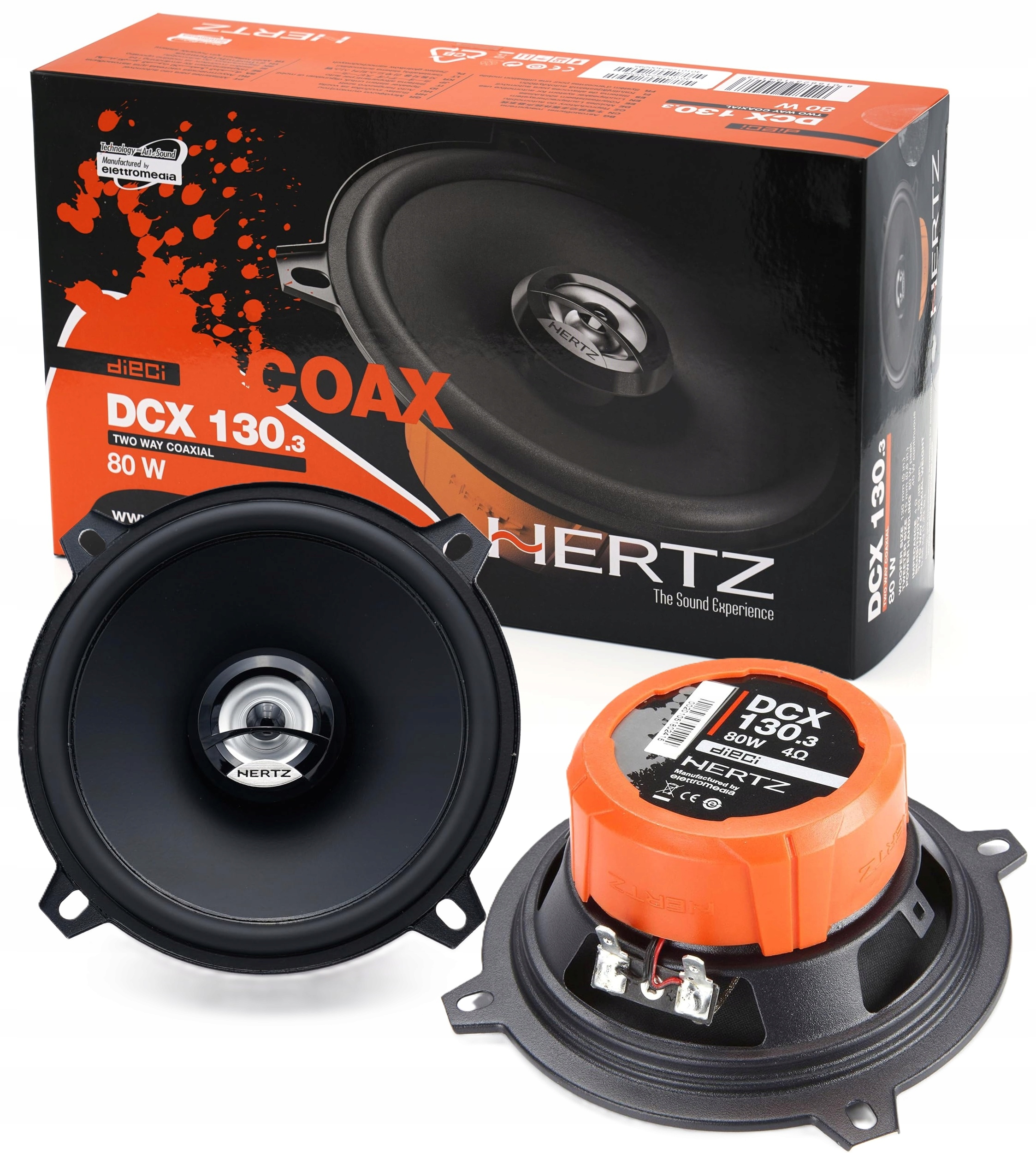 Głośniki 130mm Hertz DCX 130.3 80W Koaksjalne 2-drożne Mocny Głęboki Bas