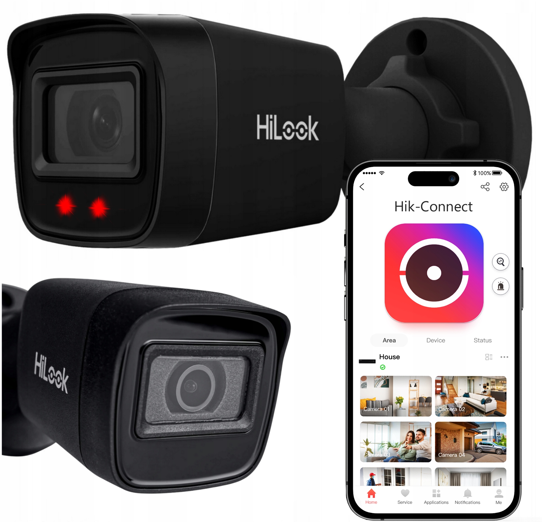 Ip kamera 4MPx 2K+ HiLook by Hikvision IPC-B141H-C Black 2.8 mm PoE IR20 m