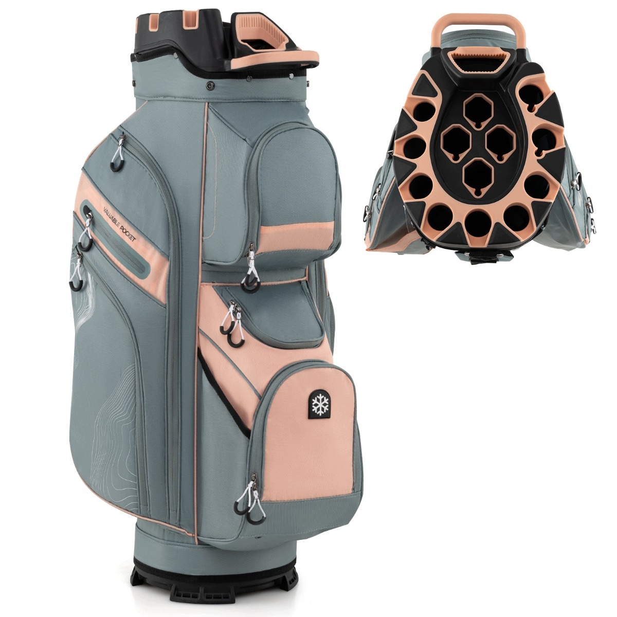 Torba na kije golfowe z 14 przegrodami i 11 kieszeniami Torba do golfa