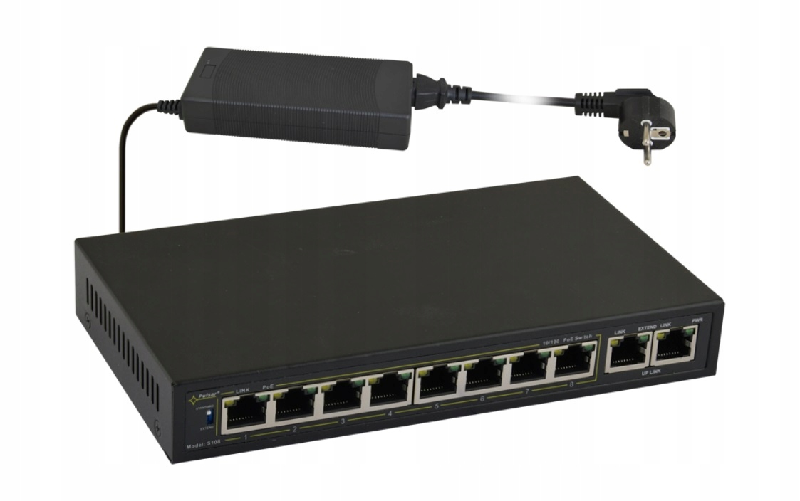 Switch Poe do 8 kamer Ip Pulsar S108