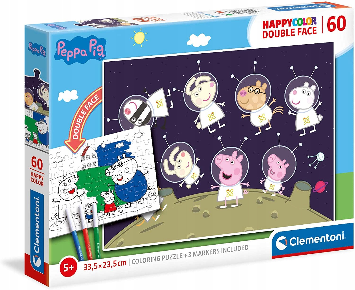 

Puzzle 60 Świnka Peppa dwustronne do kolorowania