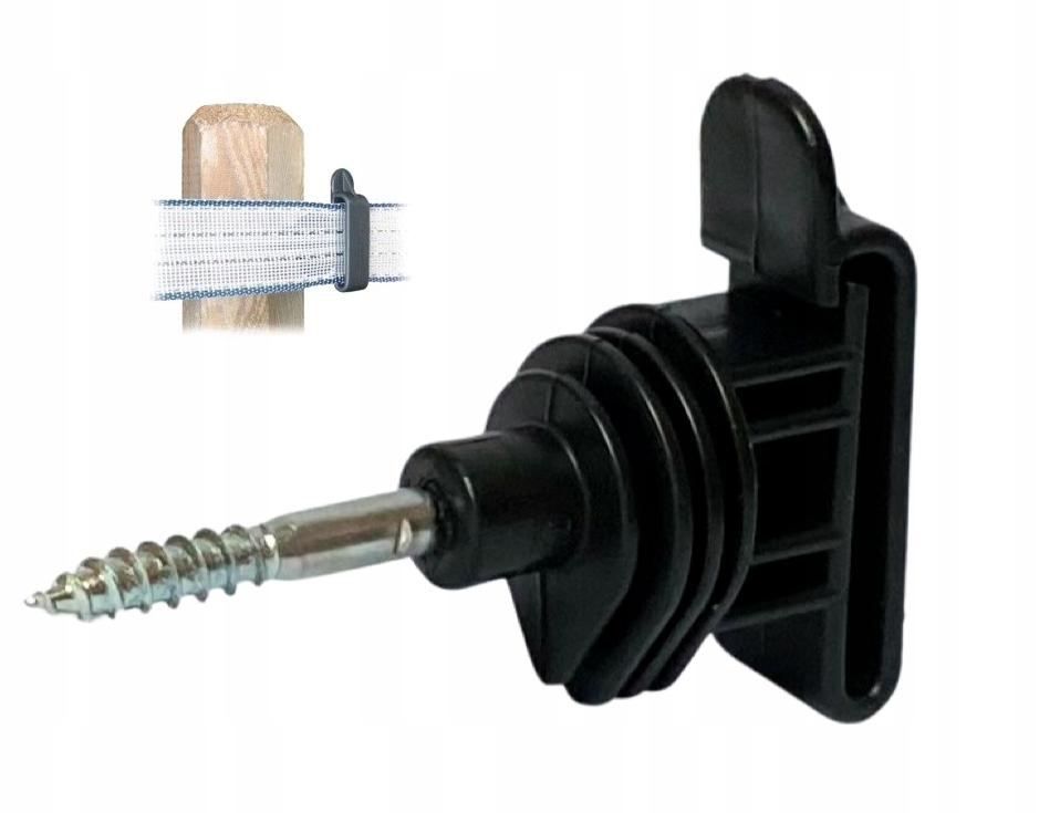 IZOLATOR DO PASTUCHA TAŚMY UNIWERSALNY WKRĘCANY DO DREWNA IZOLATORY 100 SZT