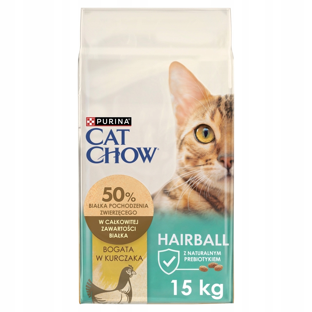 Levně Purina Cat Chow Hairball Control 15kg Suché Krmivo pro kočky s kuřecím masem