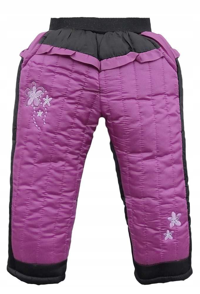 104/110 ZIMOWE CIEPŁE SPODNIE DZIEWCZĘCE różowy