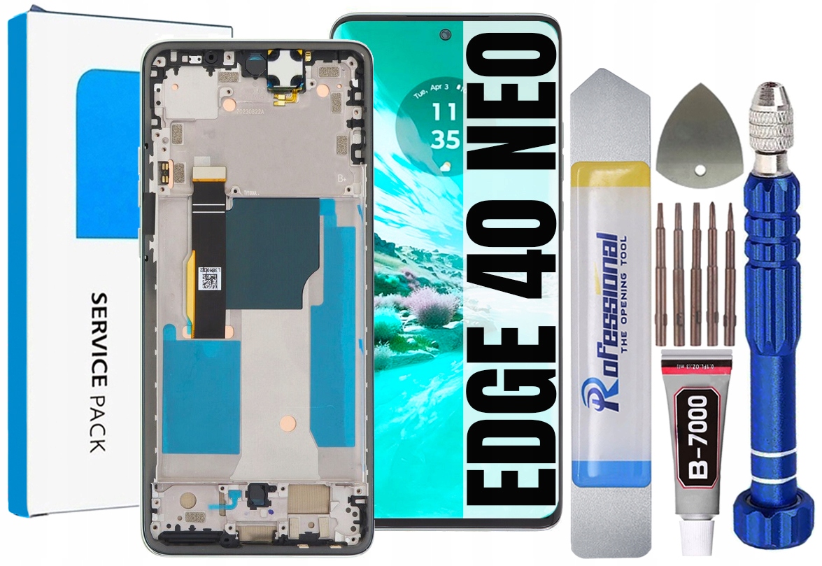 Displej Pro Motorola Edge 40 Neo Originál Obrazovka Rámeček Zelený