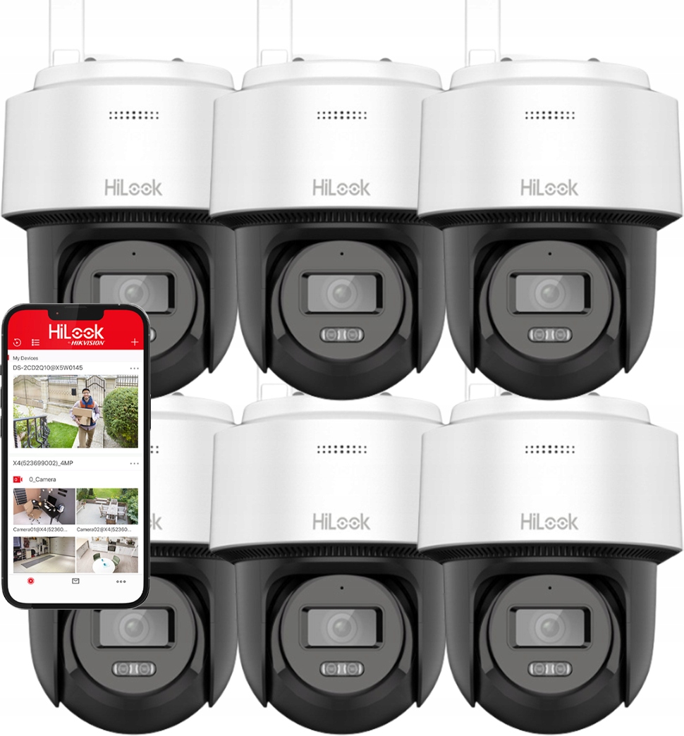Sada Kamier 6x WIFICAM-PT4 WiFi 4MPX 2K+ Smart Hybrid Light Easylink