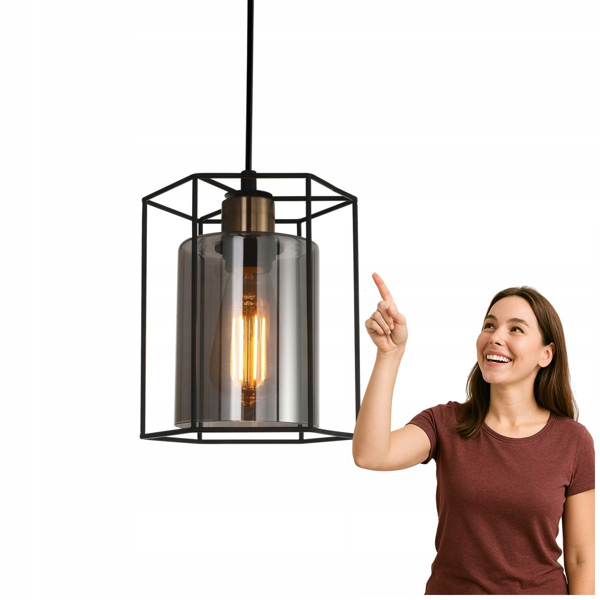 Lampa Kalula industriální černá s regulací, Italux