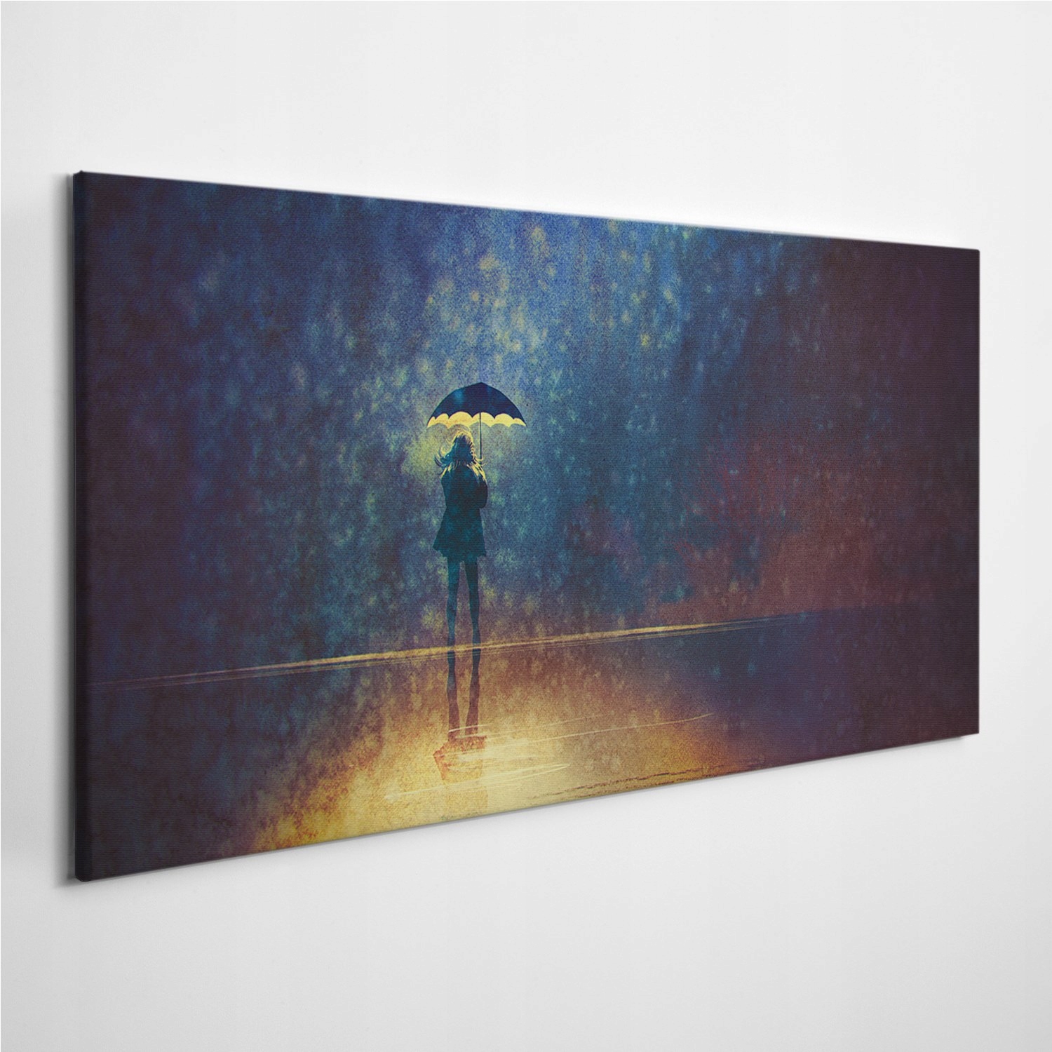 

Foto-obraz na płótnie Kobieta Parasol Noc 120x60