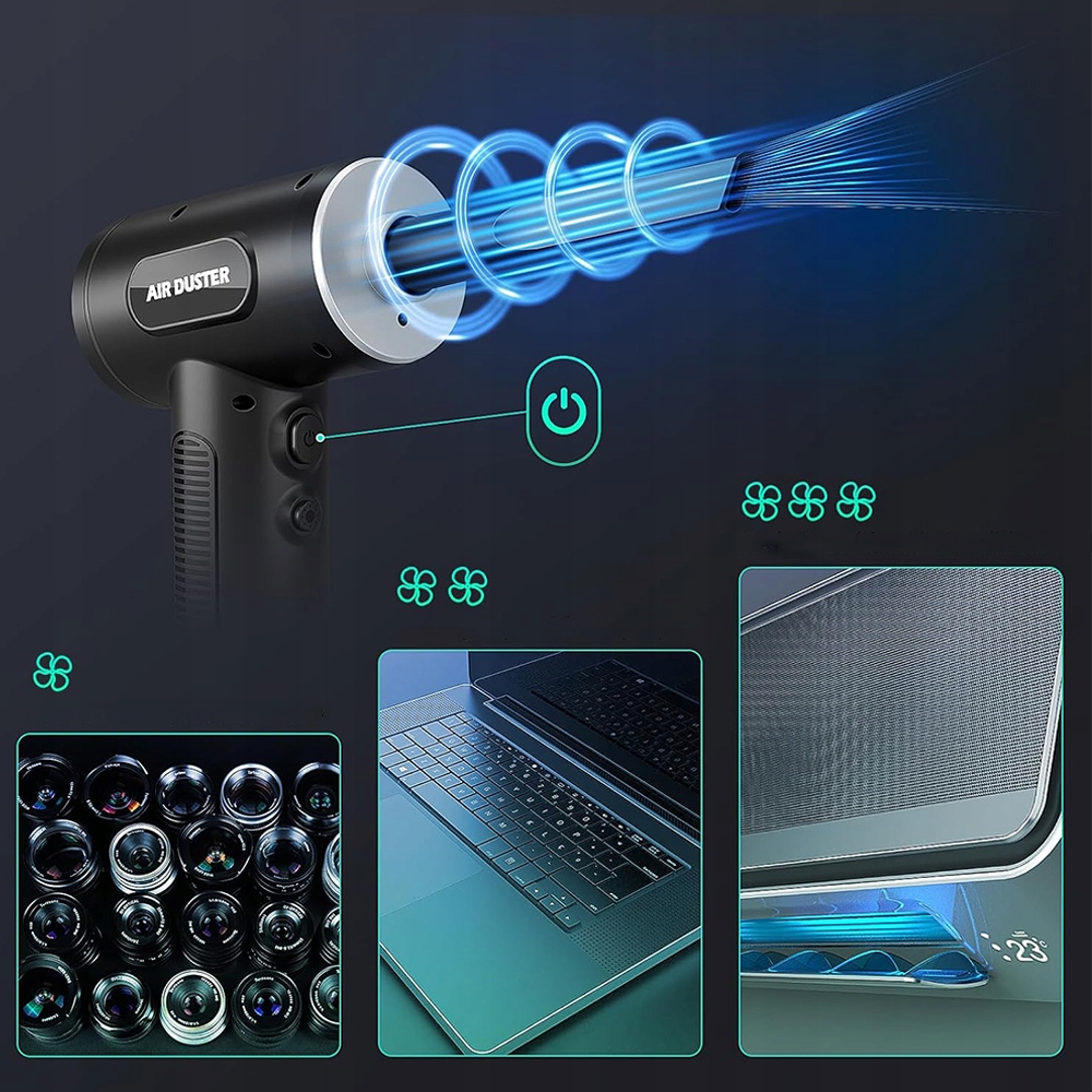 MOCNY RĘCZNY ODKURZACZ SAMOCHODOWY BEZPRZEWODOWY DO AUTA DOMU 2w1 DMUCHAWA Producent bez marki