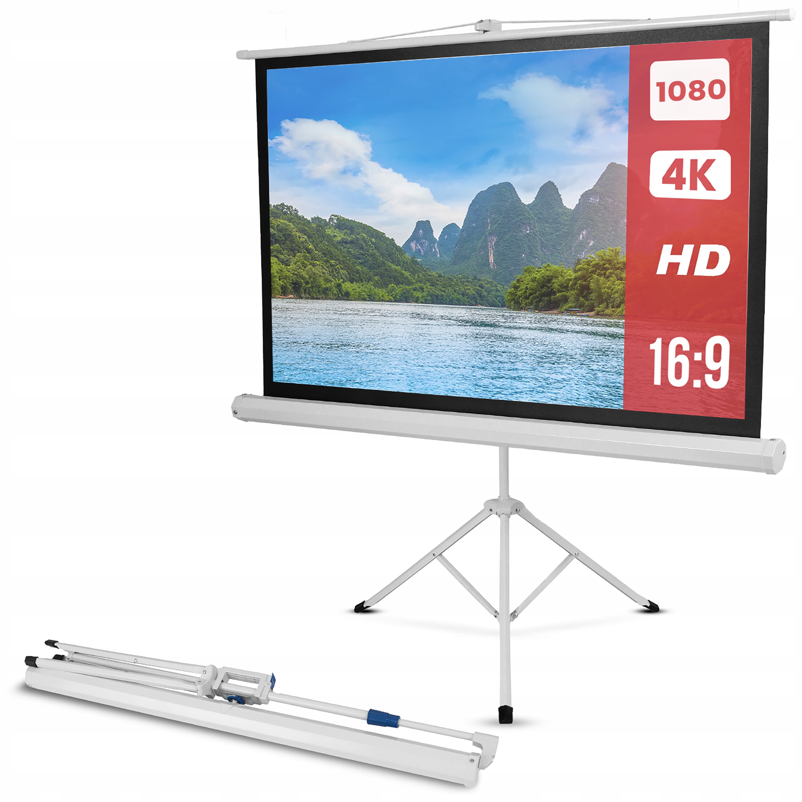 Ekran Projekcyjny Ekran Do Projektora Do Rzutnika 50 Cali 4K Fullhd