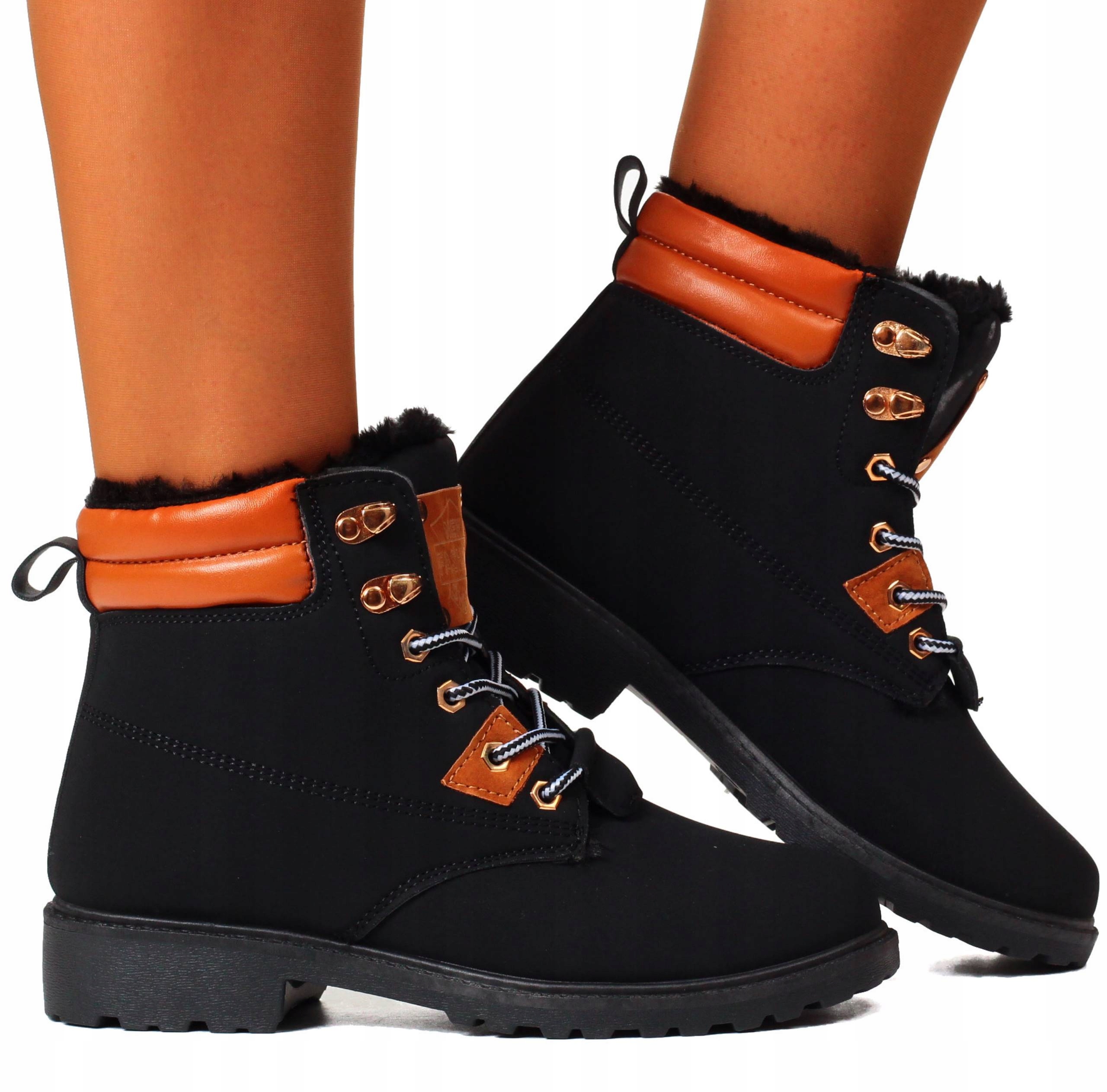 TRAPERKI DAMSKIE OCIEPLANE ZIMOWE BOTKI TIMBERKI