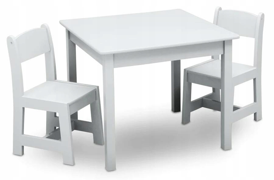 BIAŁY STOLIK DREWNIANY STÓŁ 2 KRZESEŁKA DLA DZIECI Z WADĄ Marka Delta Children
