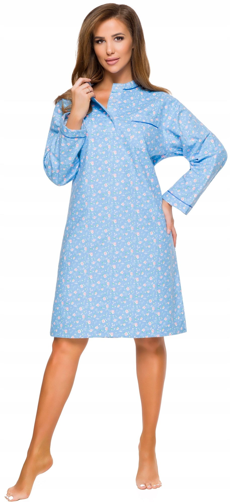 FLANELOWA BAWEŁNIANA DAMSKA KOSZULA NOCNA M Marka Inna marka