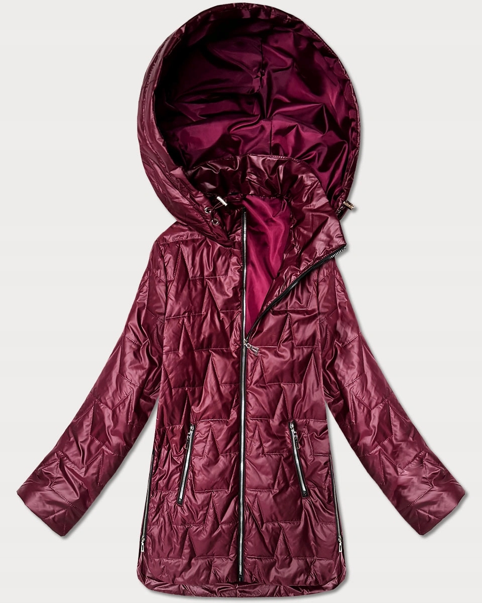 Prošívaná Bunda B8576 Bordo 52