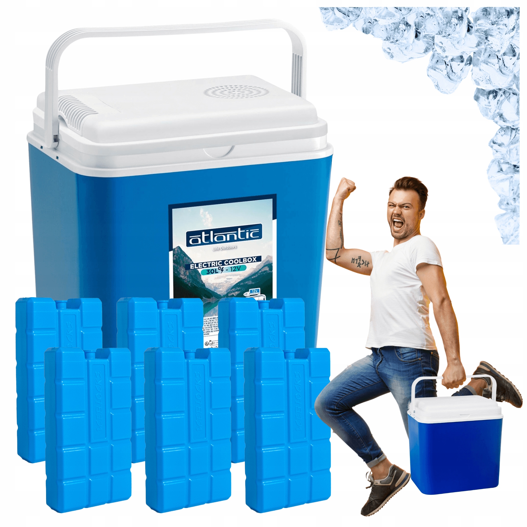 Elektrická Autochladnička Atlantic 12V-30L 6 mrazicích vložek