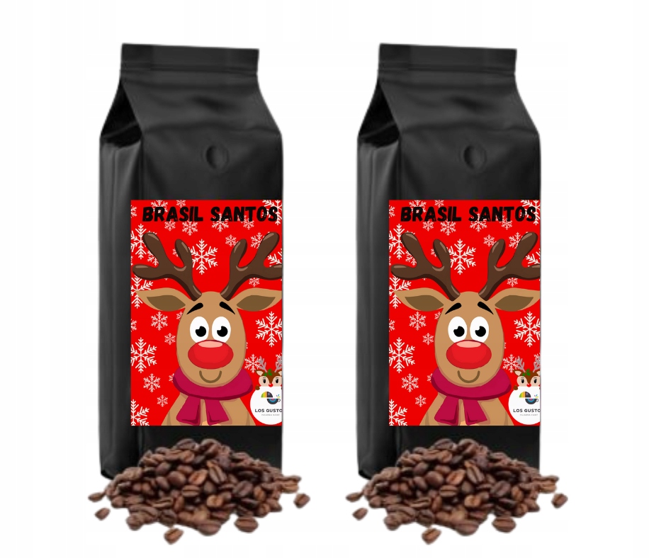 Káva zrnková Brasil Santos 2x 1 kg Vánoční