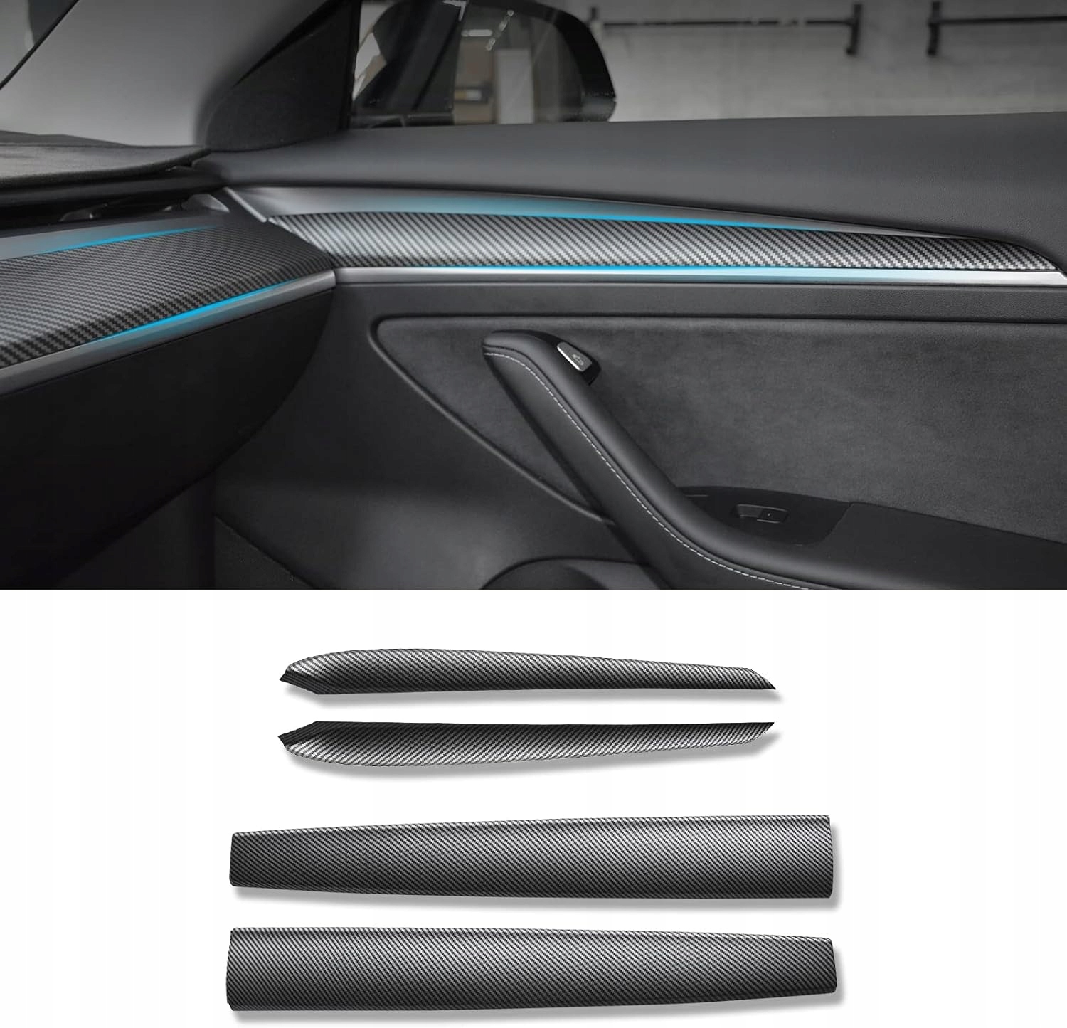 Kryt na palubnú dosku Carbon pre Tesla Model Y Model 3 2021-2022 matný