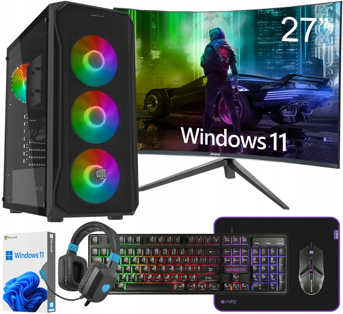 Herní Set Ryzen 7 5700X Rtx 4060 32GB Ssd 1TB Windows 11 Monitor 27