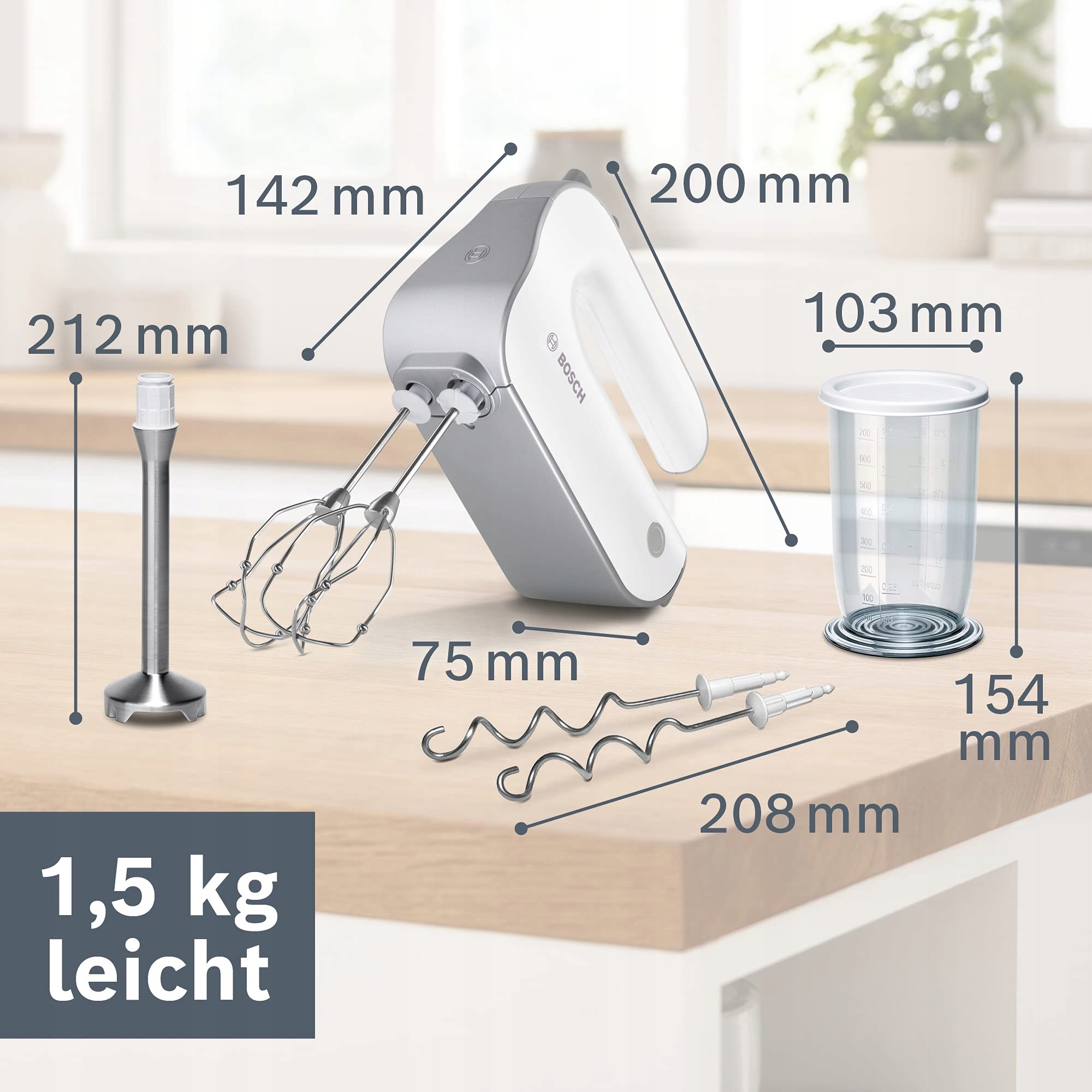 BOSCH Styline Mikser Ręczny Zestaw 550W Biały — miniatura 2