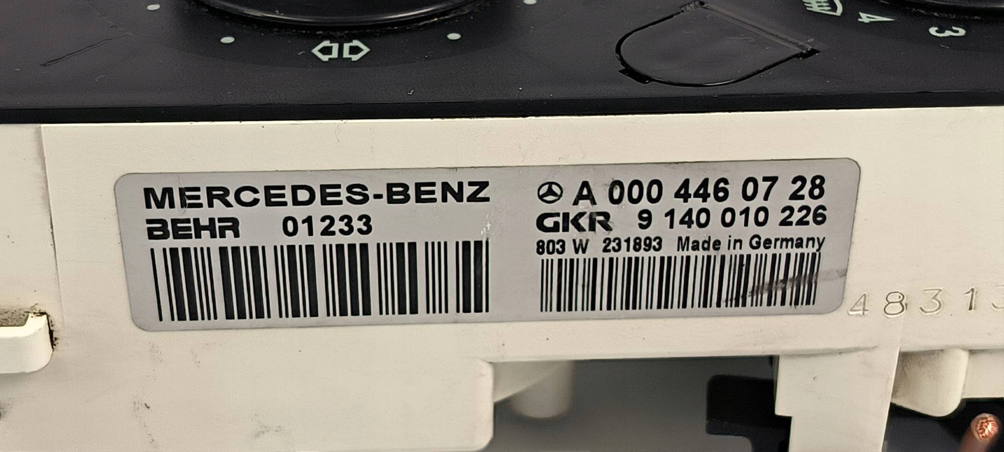 PANEL klimaanlage MERCDES-BENZ AXOR 2528L