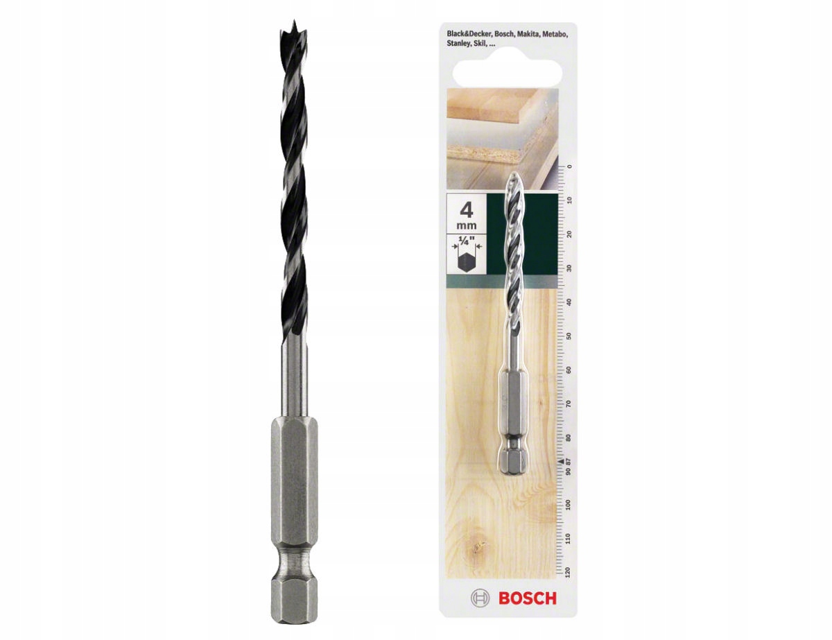 

Wiertło do drewna 4mm Hss-cv 6-kątne Bosch