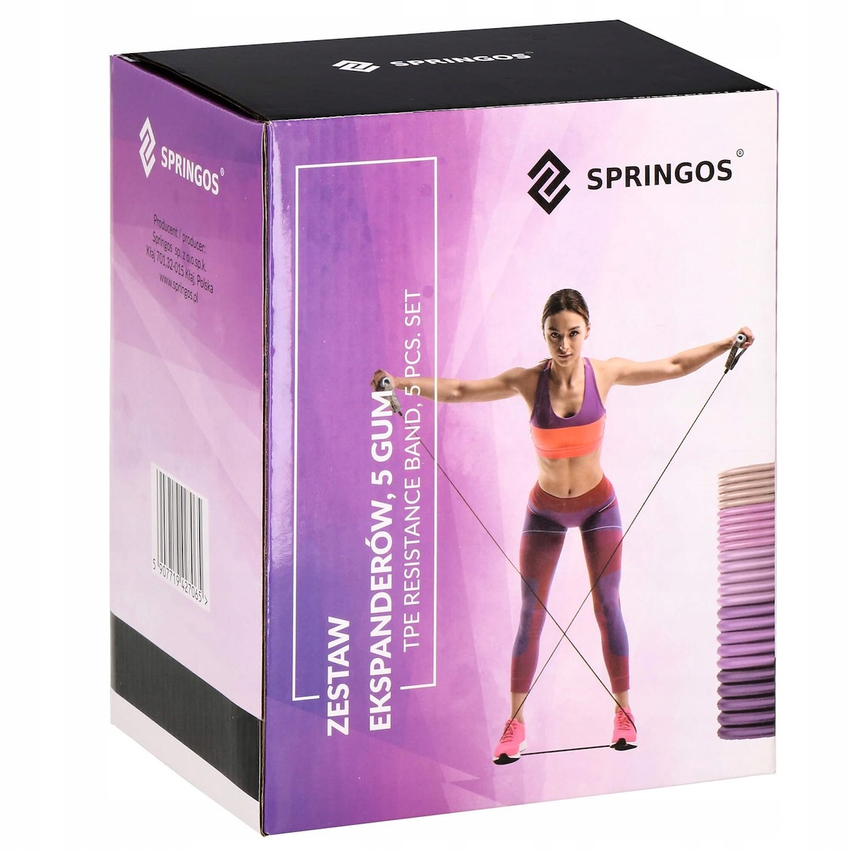 ZESTAW 5 GUM OPOROWYCH DO ĆWICZEŃ WORKOUT BANDS FITNESS WYSOKA JAKOŚĆ GUMY Marka Springos