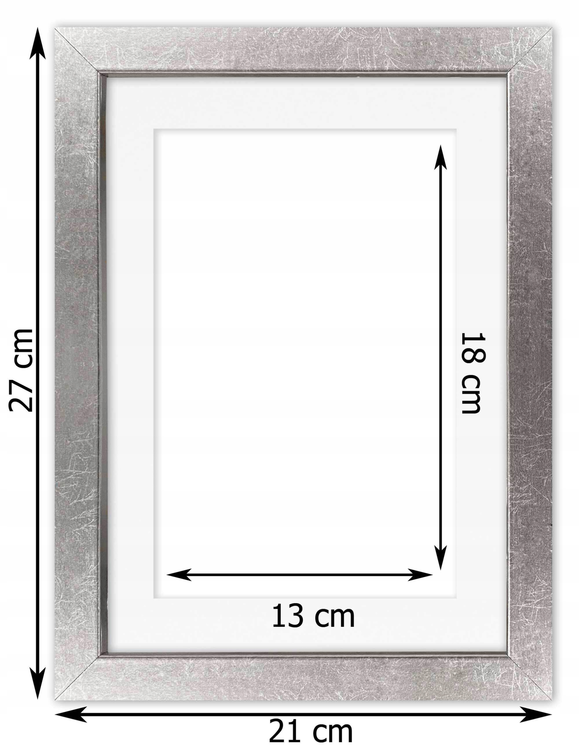 Ramka 18x24 passe-partout 13x18 Italia srebrna Rodzaj ramka na jedno zdjęcie