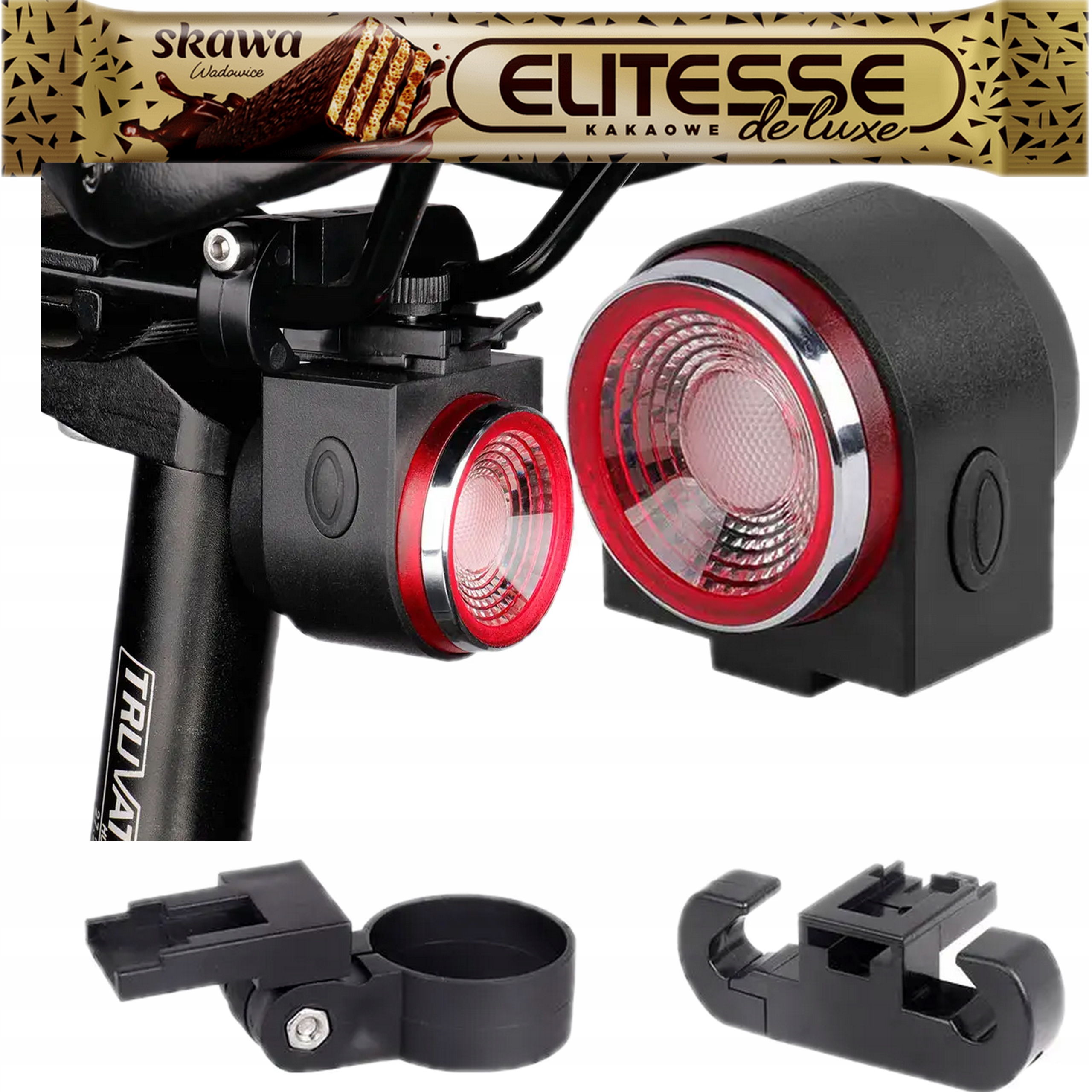 LAMPKA ROWEROWA ŚWIATŁO STOP ALARM ROWERU MOCNE ŚWIATŁO CZUJNIK RUCHU PILOT