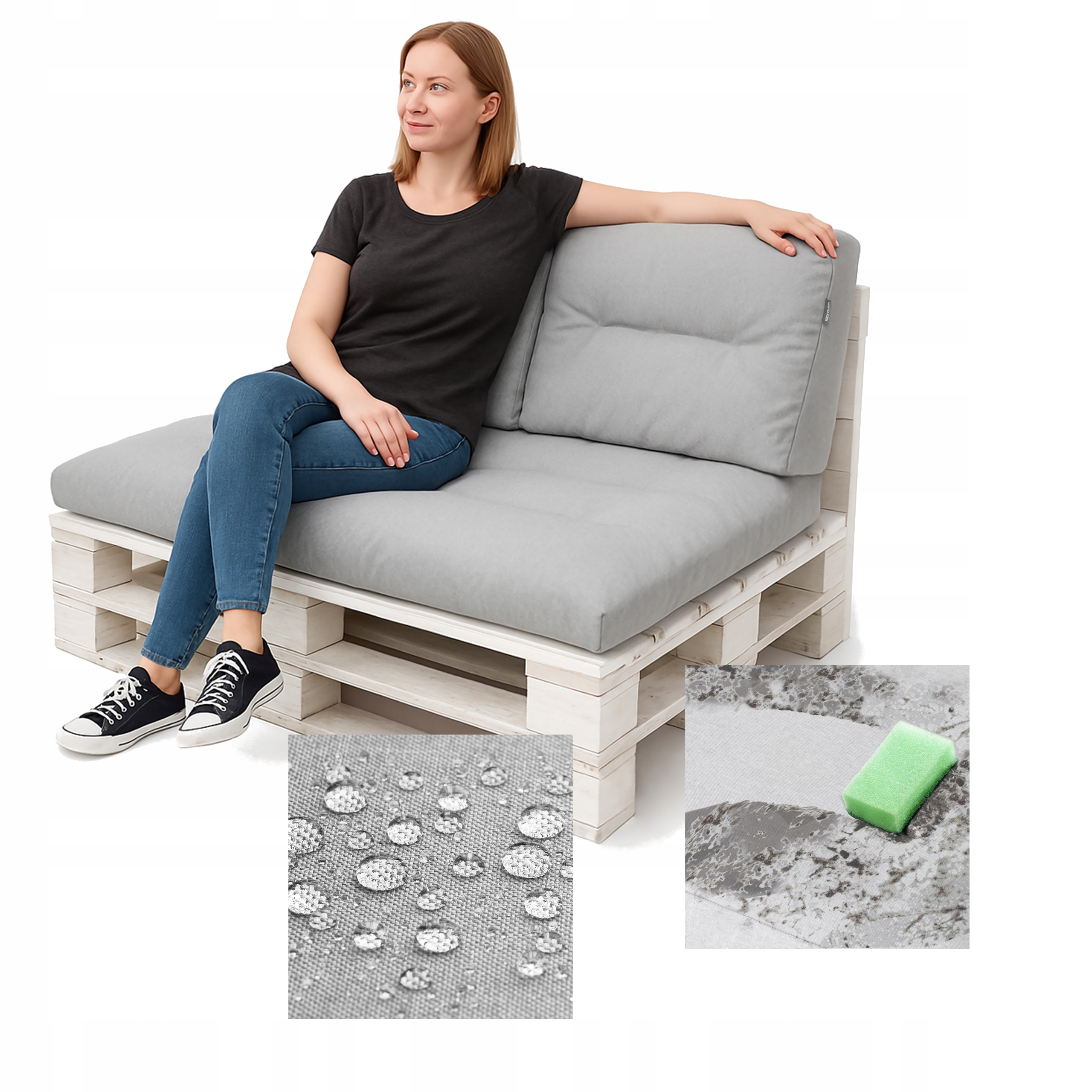 Poduška Na Palety, Sada vankúšov na nábytok z paliet, Vodotesná, 120 x 80 cm