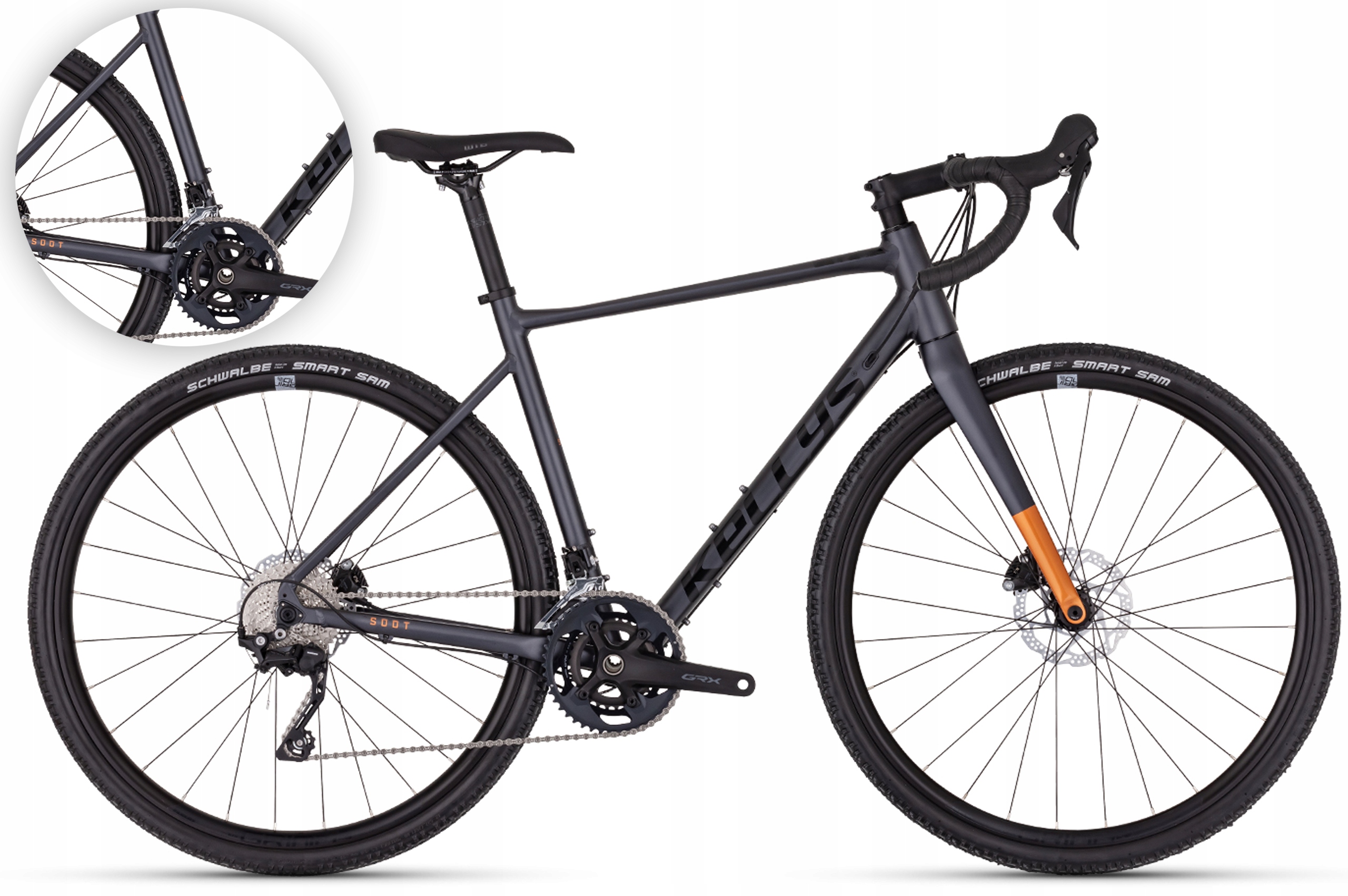 Rower 28" Gravel Kellys Soot X50 rama S 49 cm Graphite Grey grafitowy) R2