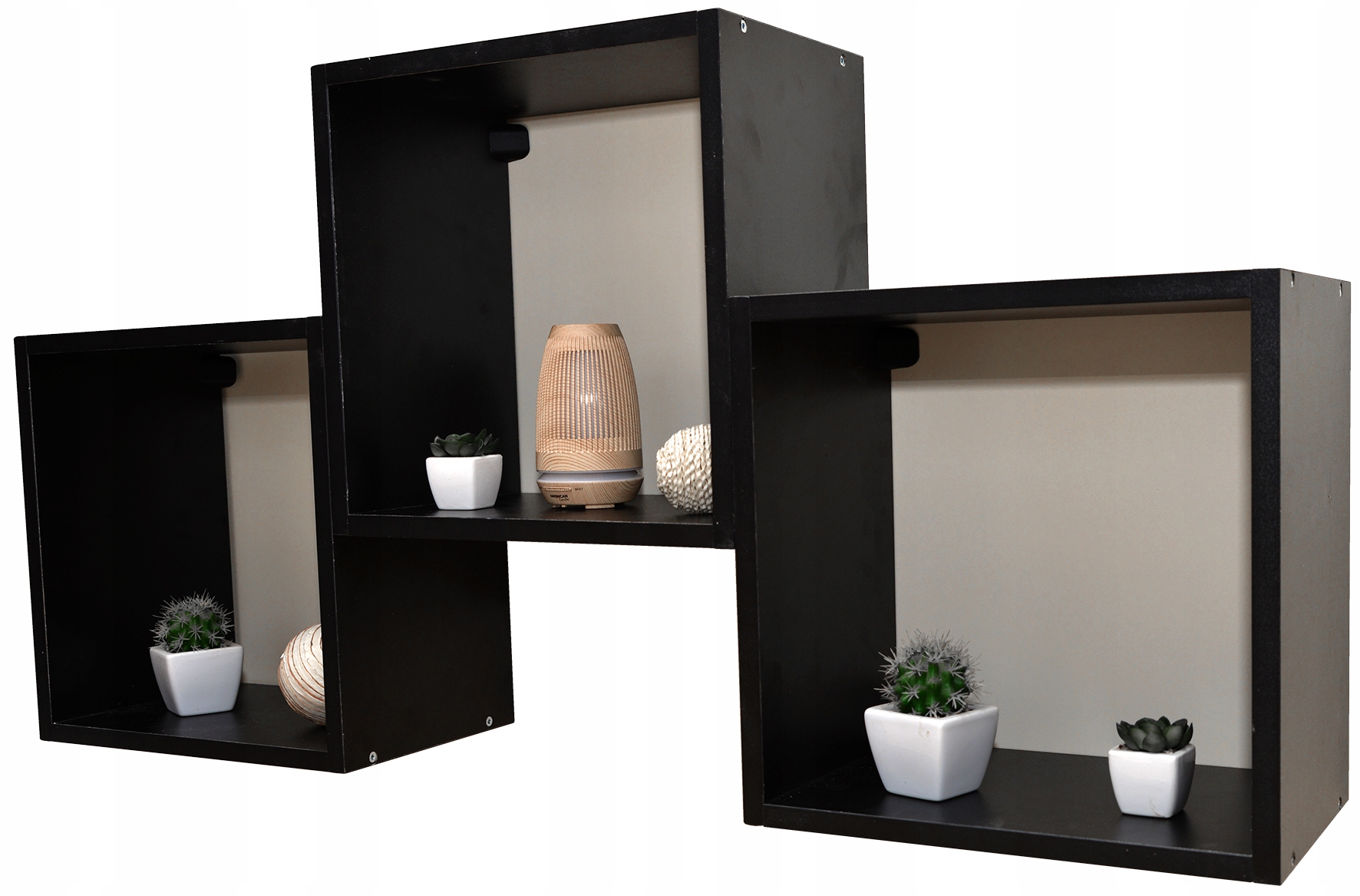 KUBIK PÓŁKA ŚCIENNA WISZĄCA CZARNA 20X20 Głębokość mebla 25 cm