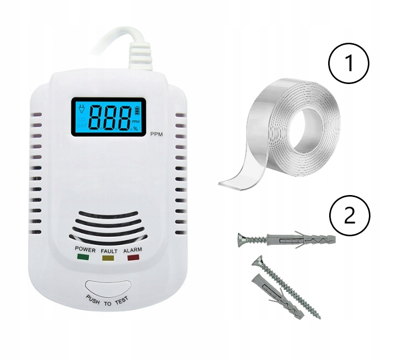 Czujnik Detektor Czadu Wykrywacz Gazu CO LPG Tlenek węgla + Gratis Nowość Rodzaj Czadu Gazu