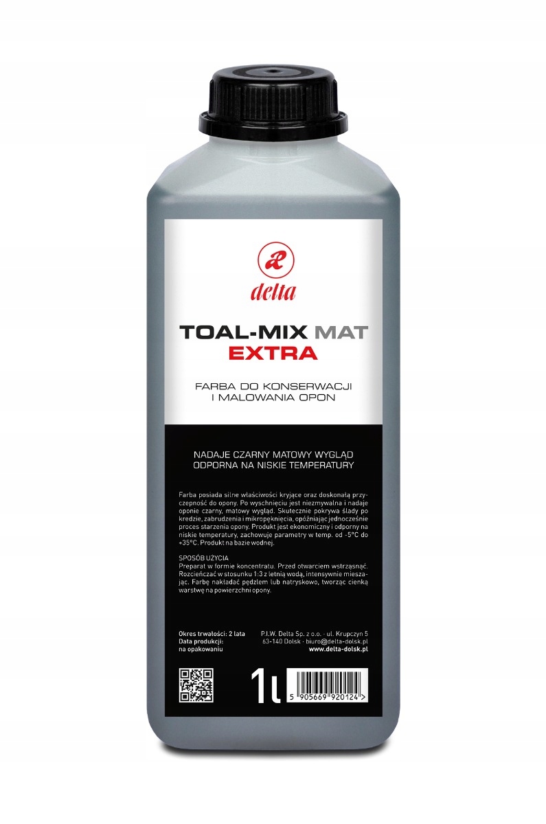 

Farba do opon Toal MIX Extra Mat 1l koncentrat