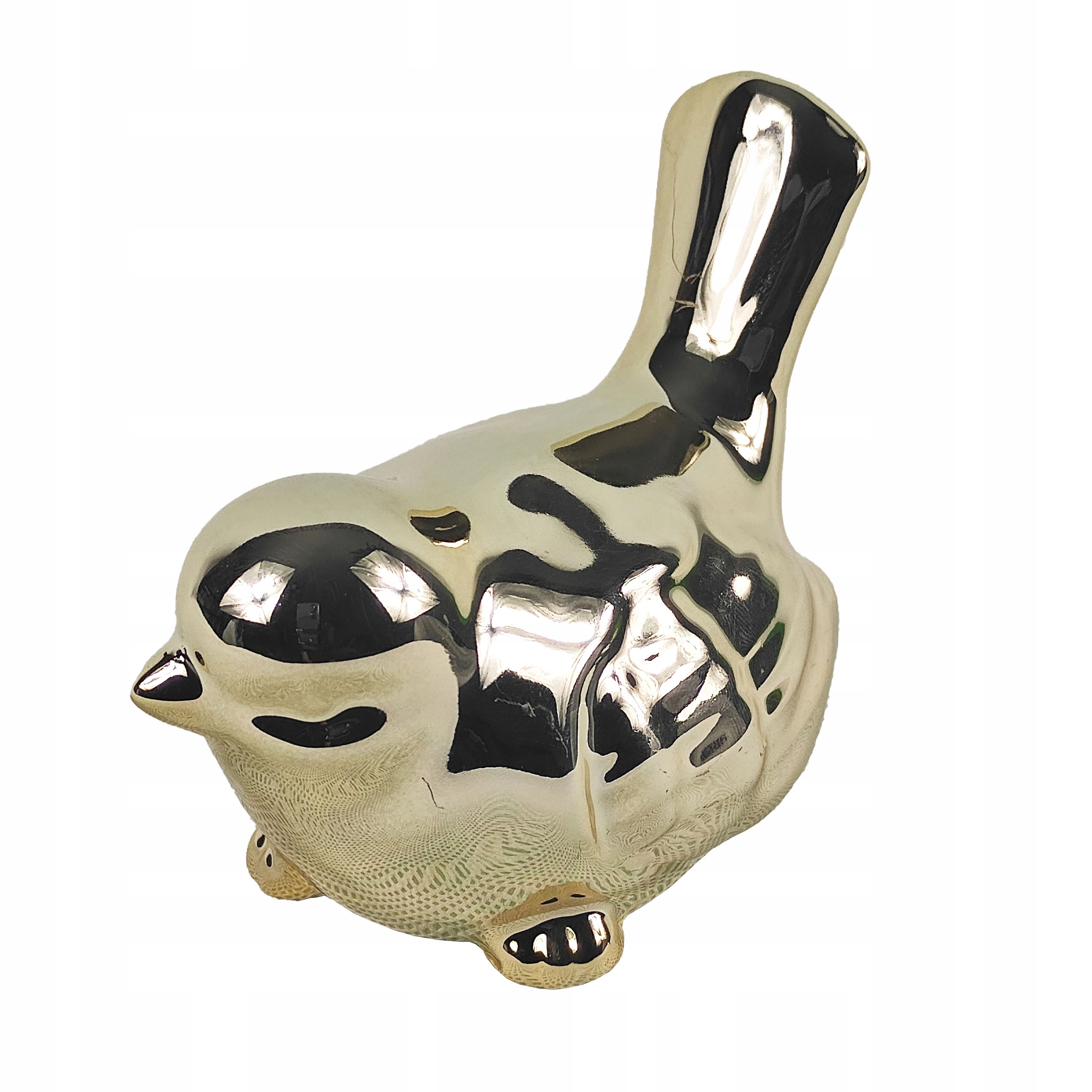 figurka ceramiczna ptaszek złoty 10 x 5,5 x 8cm  | DKC994-24 — 3