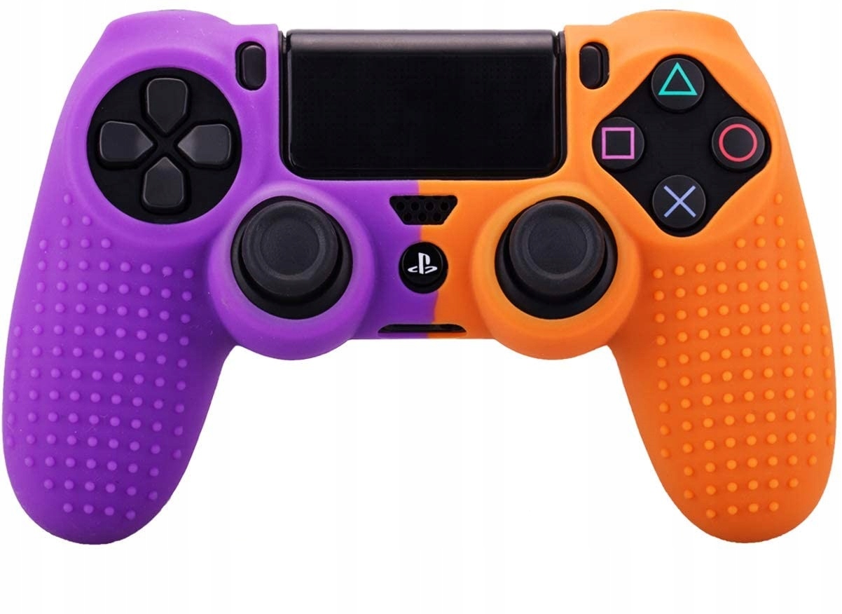 ETUI POKROWIEC SILIKONOWY OCHRONNY PADA PS4 DUALSHOCK 4 FIOLET+POMARAŃCZ