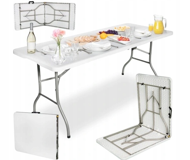 Stół cateringowy tworzywo sztuczne prostokątny 180 x 75 x 75 cm