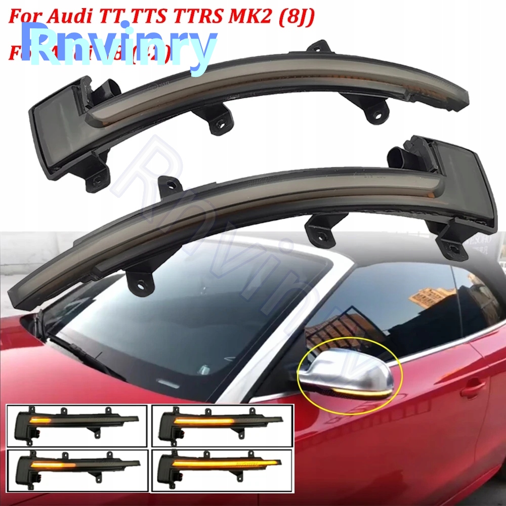 Rnvinry LED dynamiczny kierunkowskaz dla Audi TT TTS MK2 8J 2007-2014 TTRS