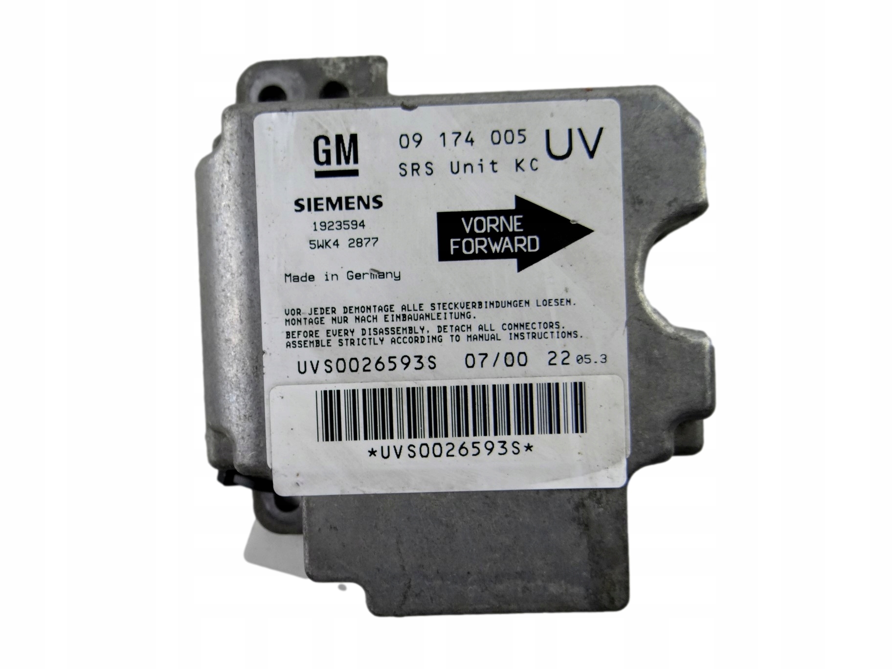 modulo SENSOR airbag OPEL ZAFIRA A 09 174 005
