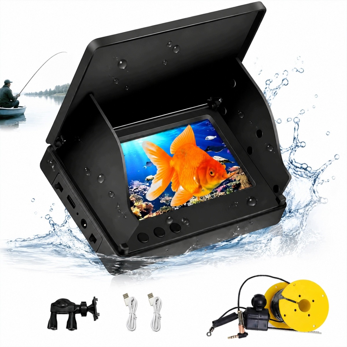 Kamera Wędkarska Podwodna Wędkarstwo 4.3 Cali 5000 Mah Do Łowienia 20M