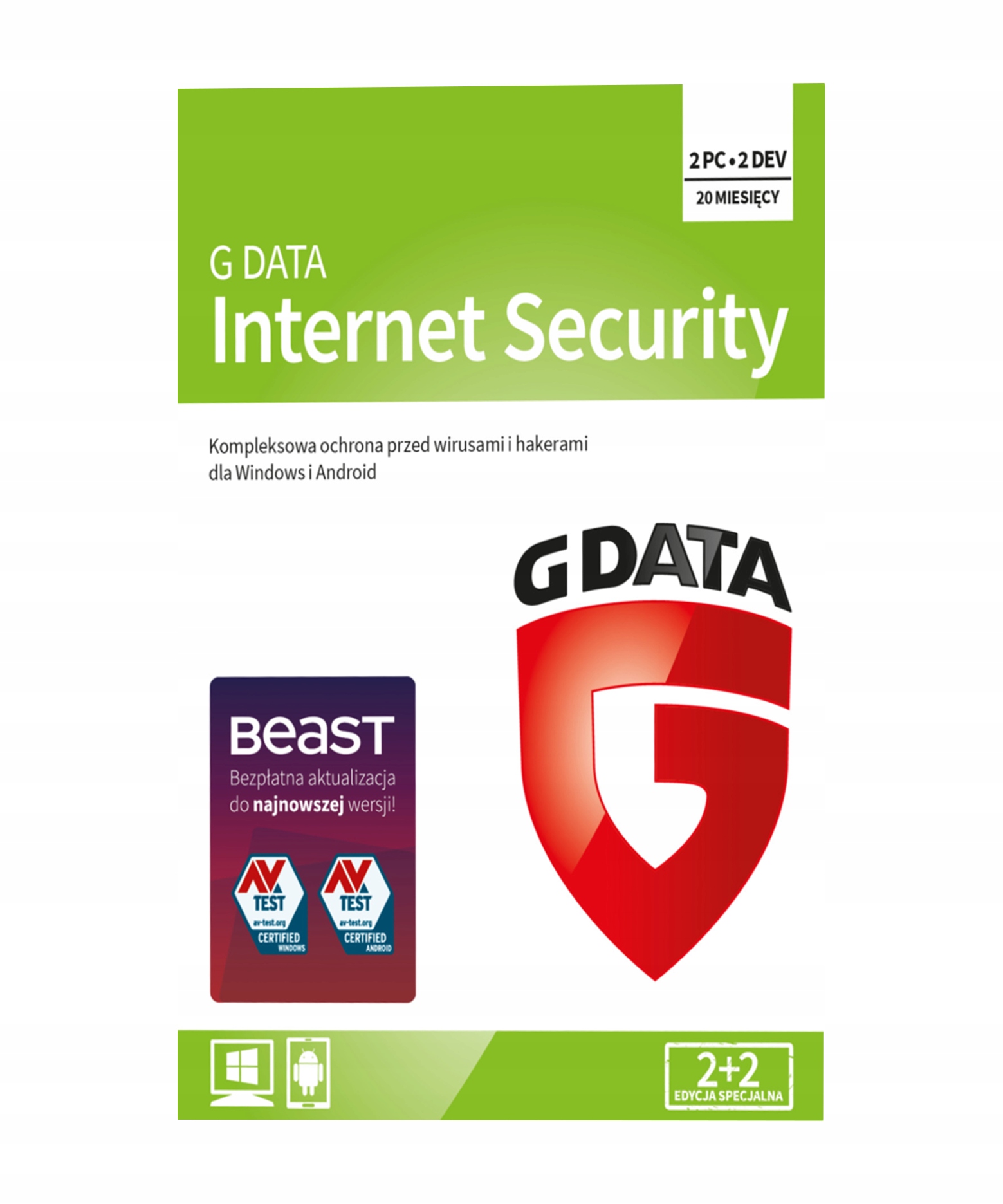 

G Data Internet Security 2PC+2 / 20 miesięcy Pl