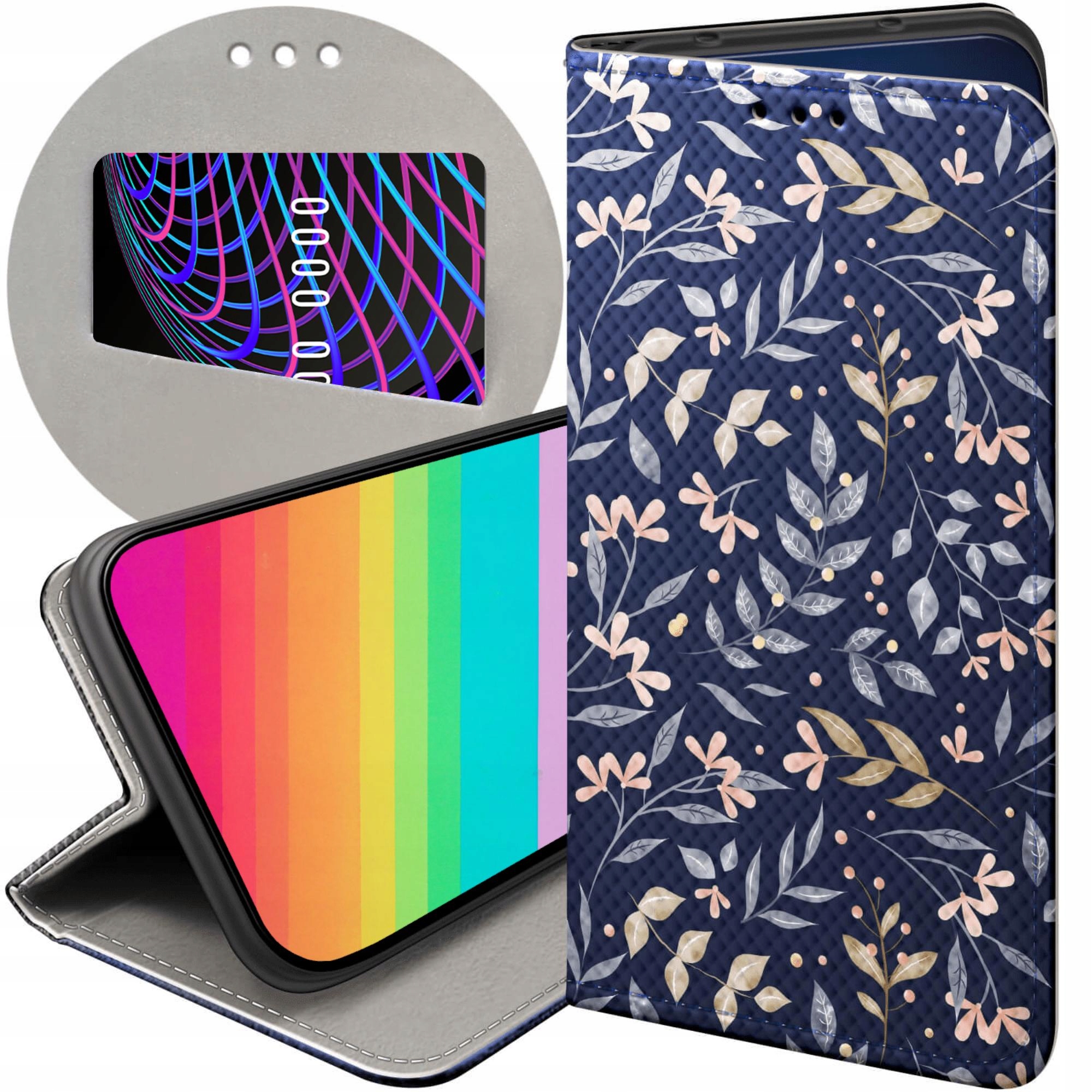 Etui Z Klapką Do Oppo RENO12 5G Floral Botanika Bukiety Futerał Case