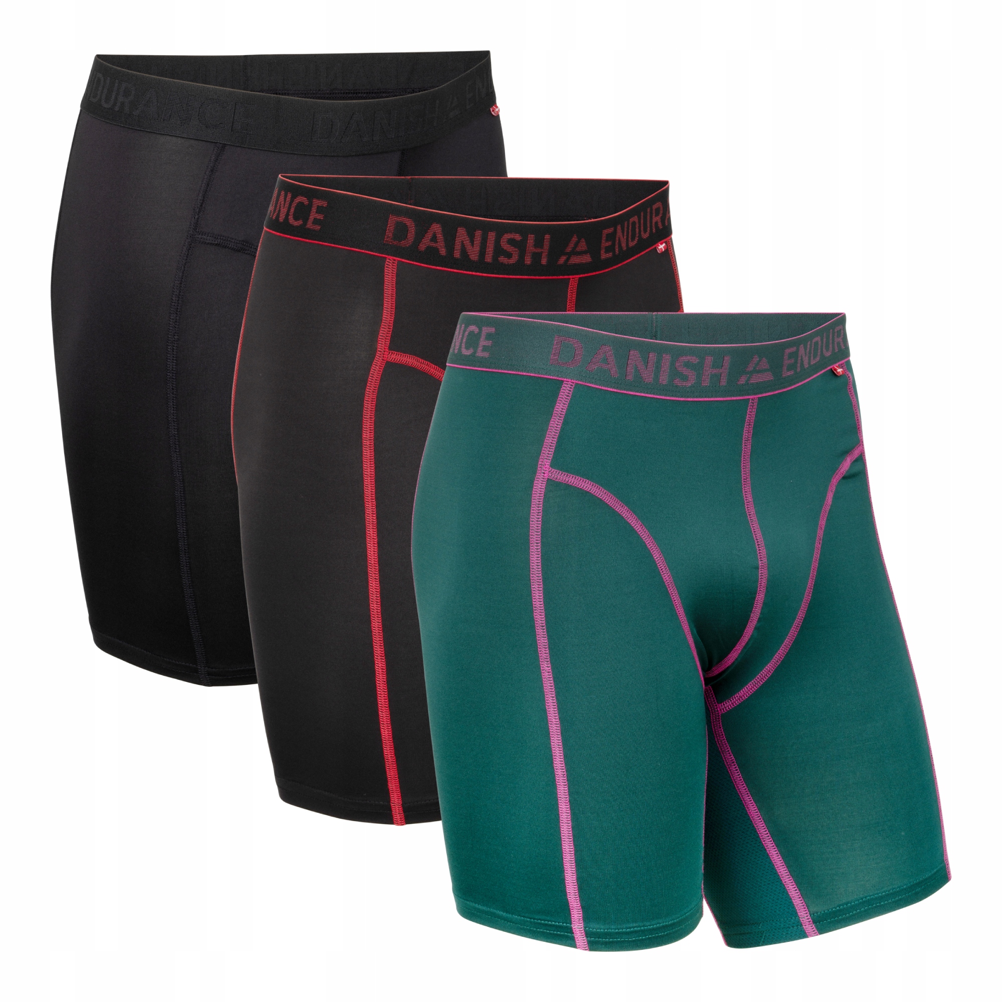 Pánské sportovní boxerky Danish Endurance Dlouhá nohavička 3-balení M