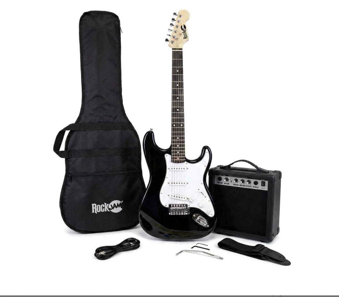 Elektrická kytarová sada RockJam Kytara Zesilovač 10 W 3 snímače