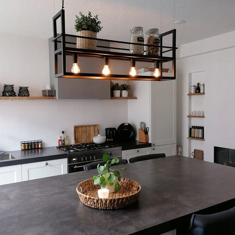 Závěsná lampa Qazqa cage rack 4 světelné body E27
