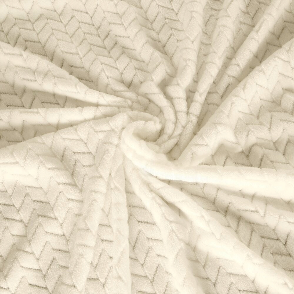 Deka přehoz na postel pléd Cindy béžová 200x220 vzor jedle měkká teplá