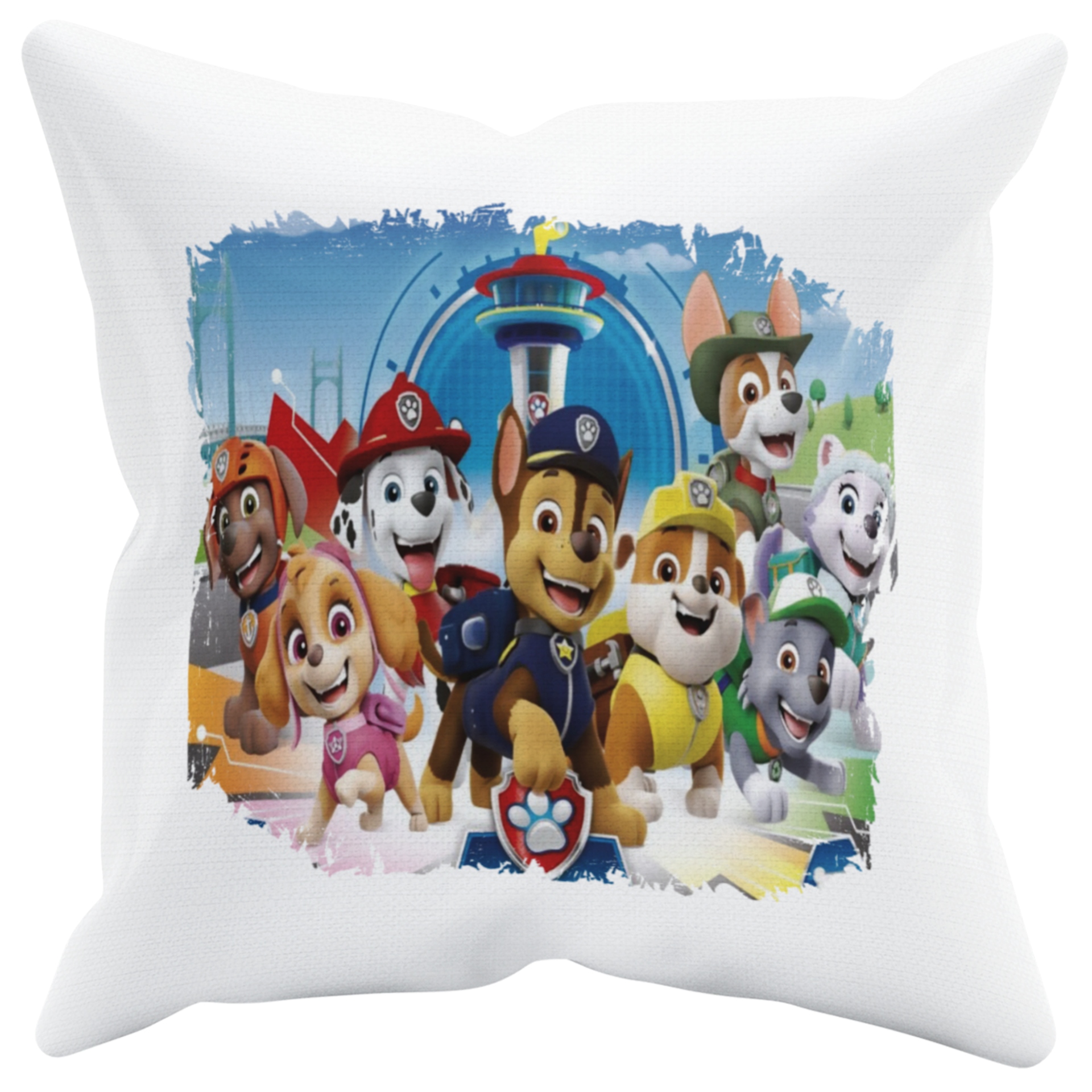 POSZEWKA NA PODUSZKĘ JAŚKA DO PRZEDSZKOLA PSI PATROL + IMIĘ GRATIS Kolor dominujący biel